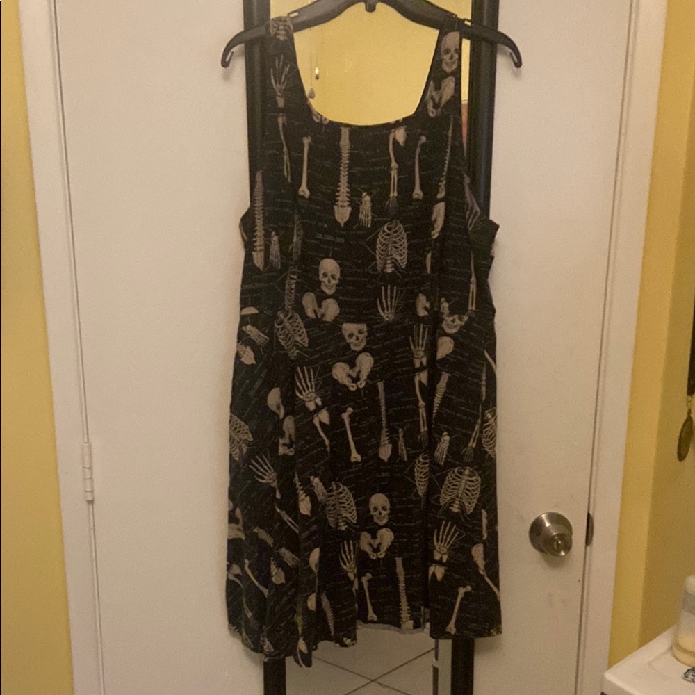 Folter Skeleton Print Sleeveless Goth Dress
